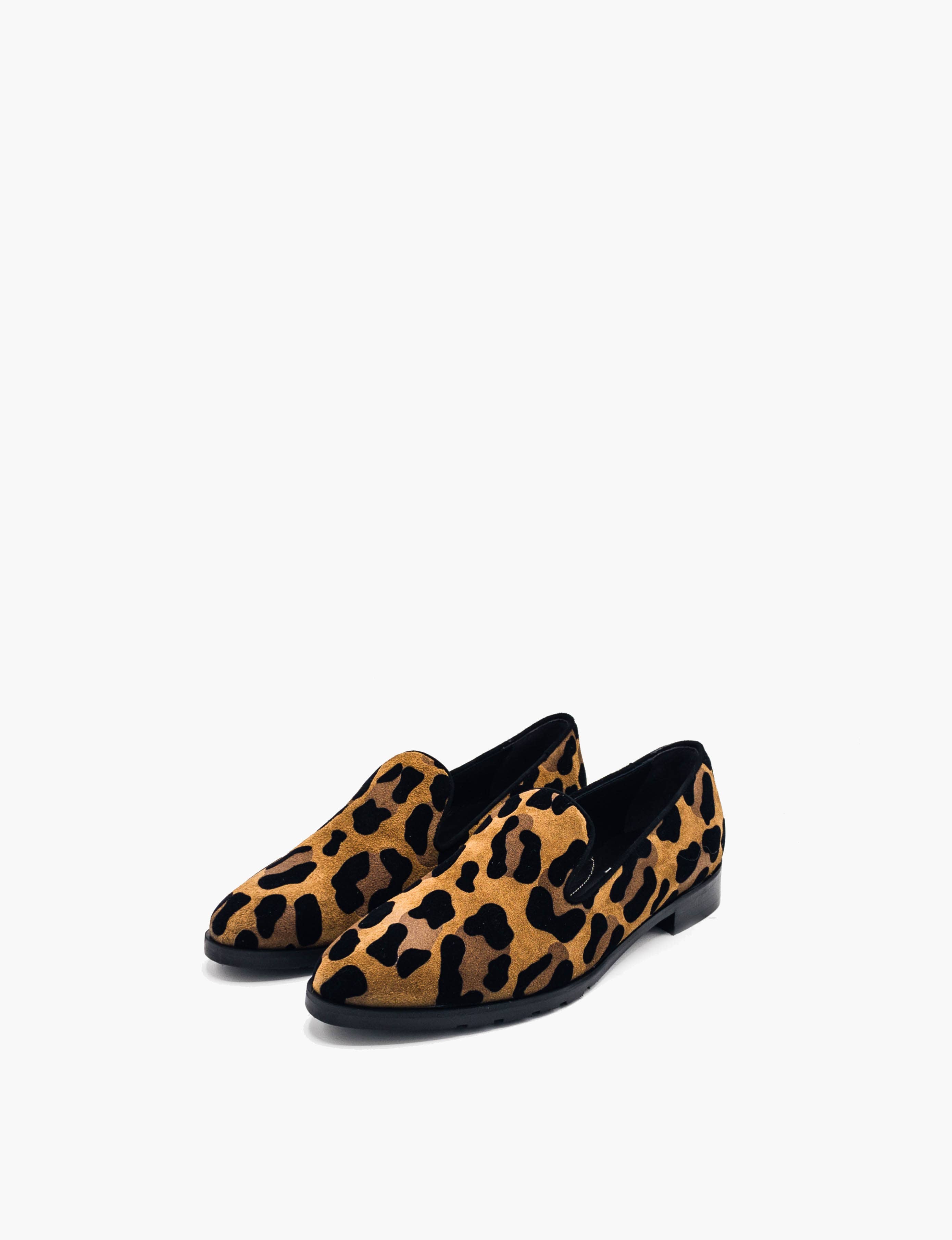 Luca Grossi – Engroshandel Loafer – Kvinder – Loafer i kalveskind med leopardmønster og ruskind0