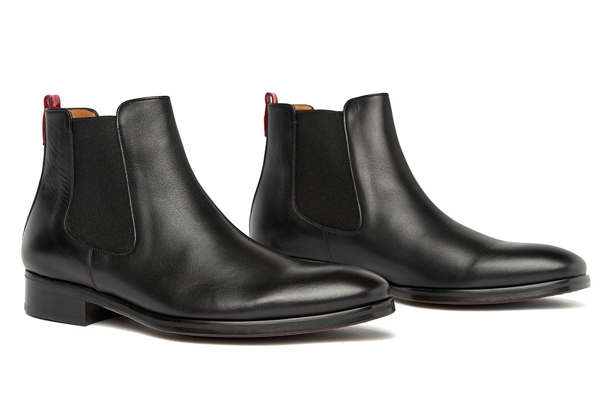 Hand Painted Black Chelsea Boots: Mr Donald for wholesale on Faire1