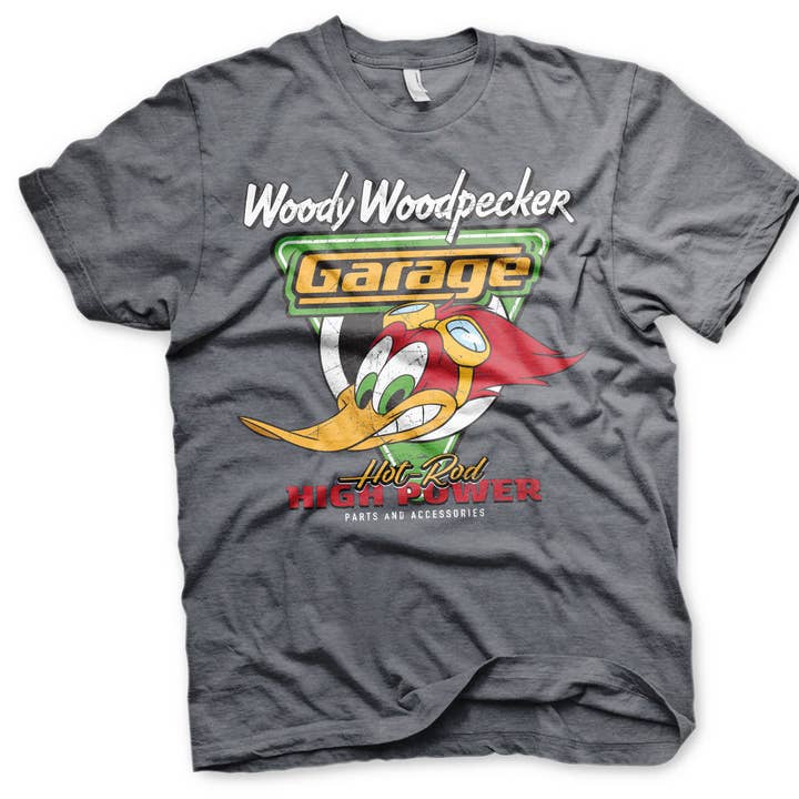 Hybris Production AB - Wholesale Screen Printed T-Shirt - Unisex - Woody Woodpecker Garage T-Shirt0