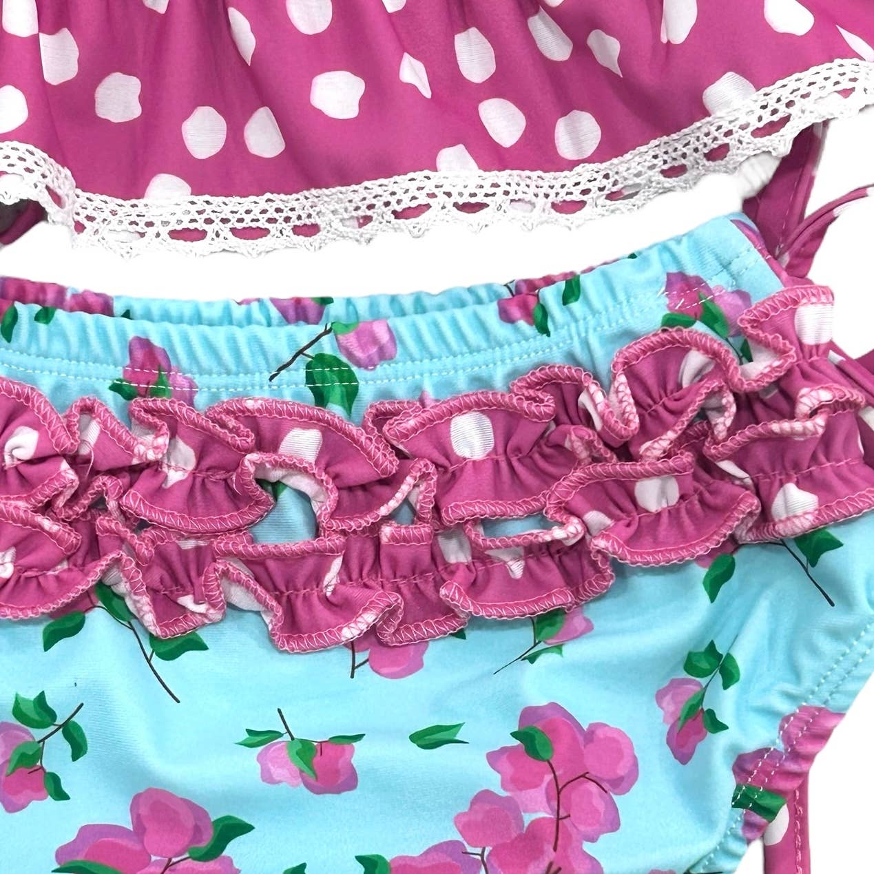 Sugar Bee Clothing – Engroshandel Bikini – til børn – Pige Badedragt - Flæse Tankini - Bougainvillea12