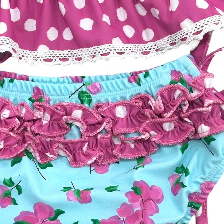 Sugar Bee Clothing – Engroshandel Bikini – til børn – Pige Badedragt - Flæse Tankini - Bougainvillea12