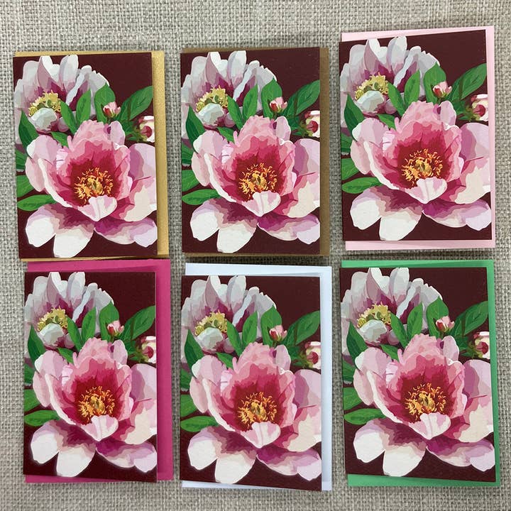 Gift Enclosure Card | Peony Gift Tag for wholesale by The Red Barn Press