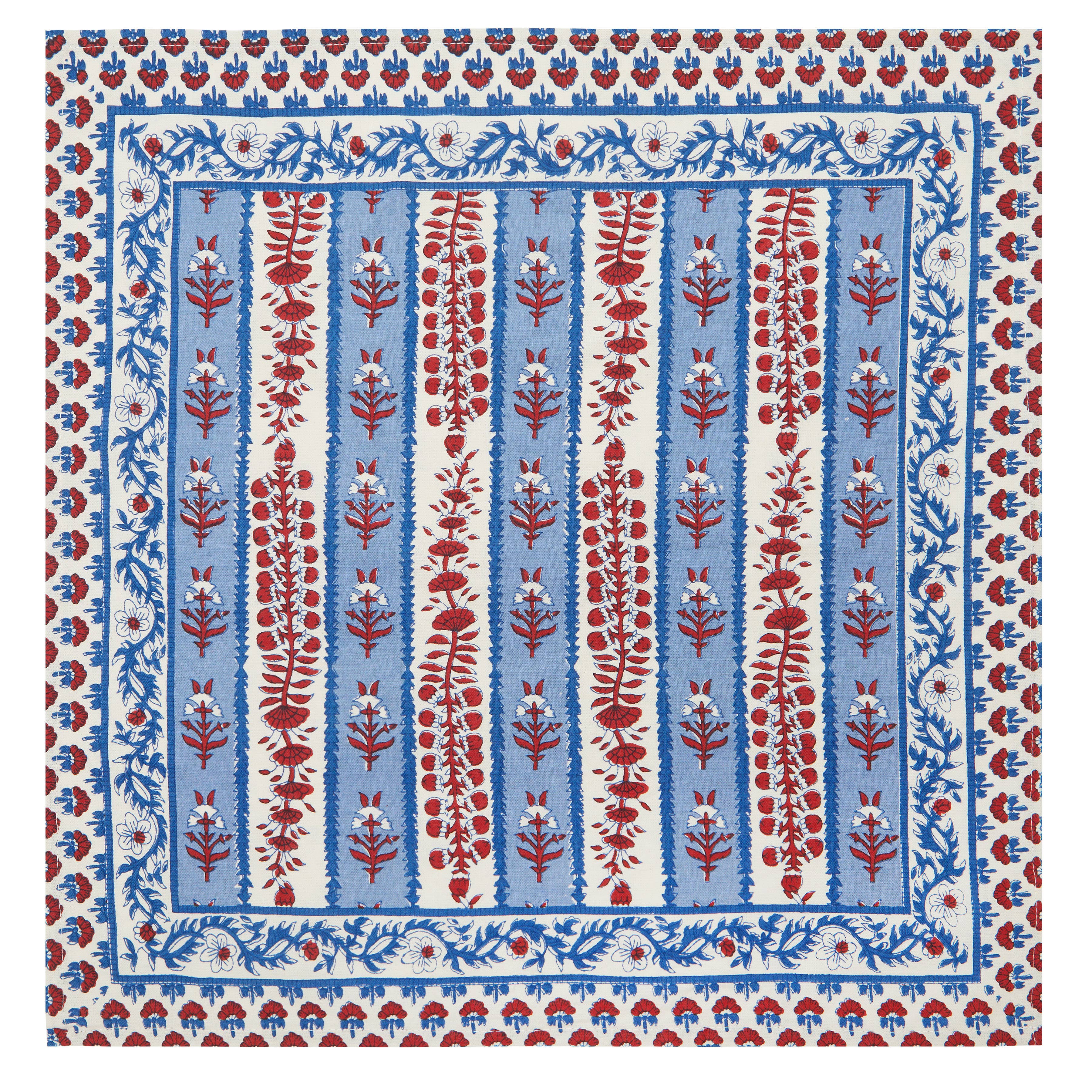 Couleur Nature - Wholesale Dinner & Cloth Napkin - Avignon Napkins Red & Blue Set of 66