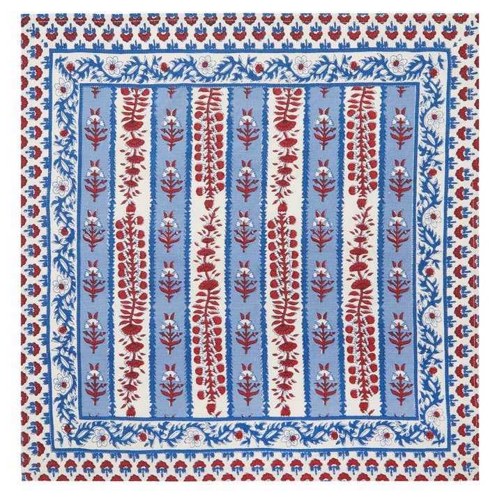 Couleur Nature - Wholesale Dinner & Cloth Napkin - Avignon Napkins Red & Blue Set of 66