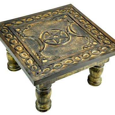 Green Tree - Wholesale Side Table - Altar table Triple moon & pentagram0