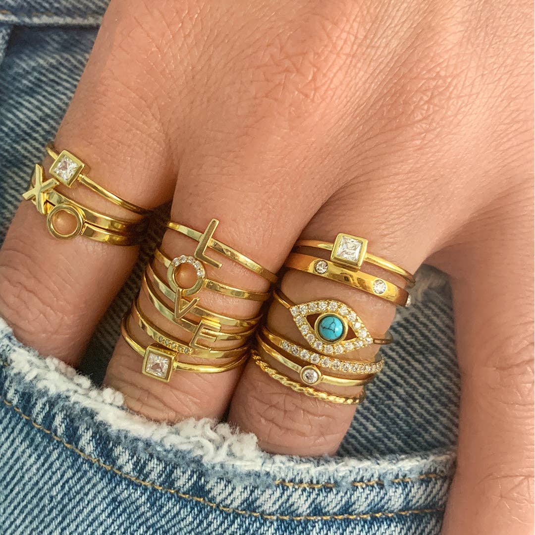 Adornia – Engroshandel Smykkesæt – Adornia sæt med tre ringe i sølv og guld3