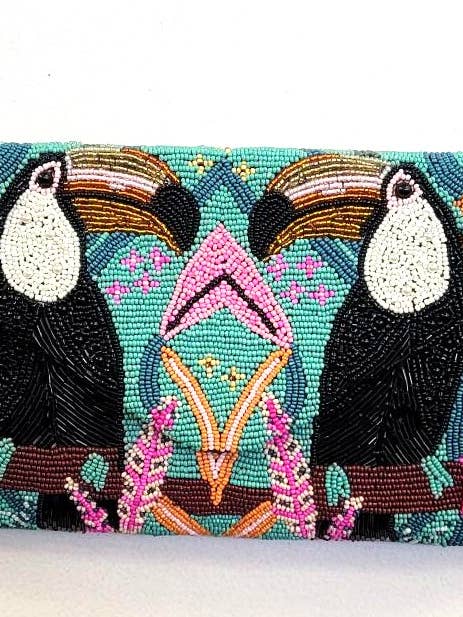 BEADED CLUTCH TAUCAN for wholesale by Ricki designs