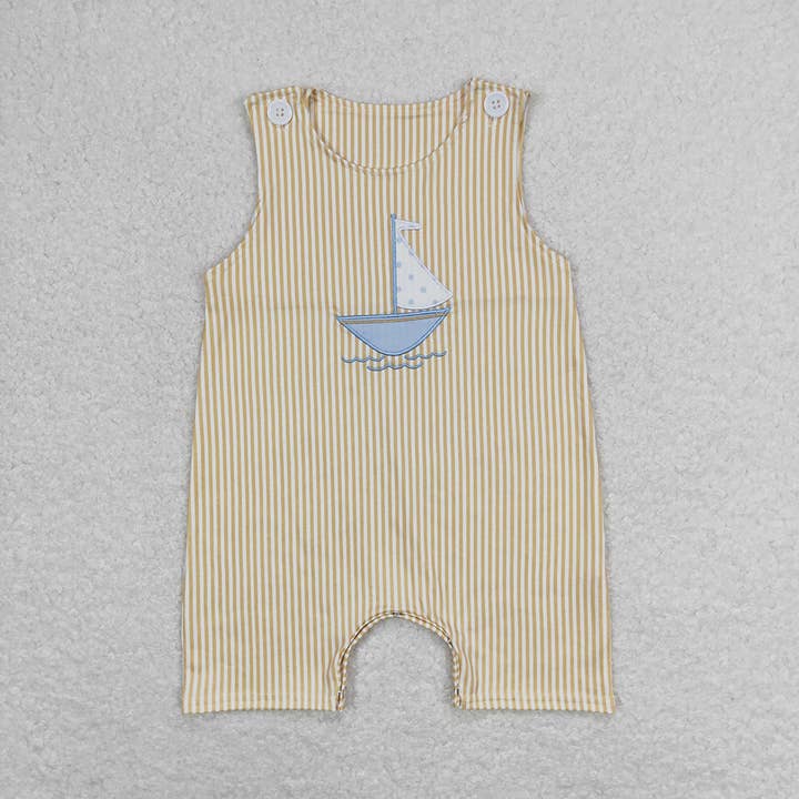 Aier Wholesale - Wholesale Jumpsuit - Baby - Sibling Embroidery Baby Infant Boys Toddler Sleeveless Rompers