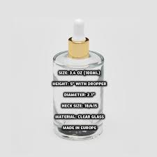 The Bottle Shoppe – Großhandel Ständer für ätherische Öle – 3,4 oz Deluxe Zylinder-Glasflasche mit goldenem Tropfer2