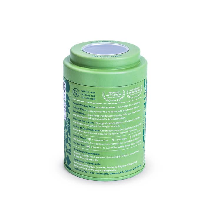 JusTea (No Import Fees to USA) - Wholesale Loose Tea - STARRY NIGHT Tin & Spoon - Organic, Fair-Trade, Herbal Tea2