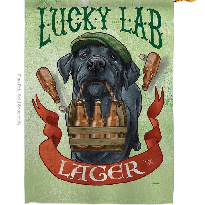Two Group Flag Co - Wholesale Flag - Lucky Lab Lager Animals Dog Beer Decor Flag1