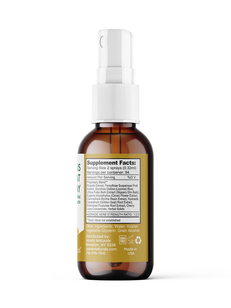 Vando Naturals – Großhandel Nahrungsergänzungsmittel/Vitamin zum Einnehmen – Propolis & Herb Halsspray 1 fl. oz.1