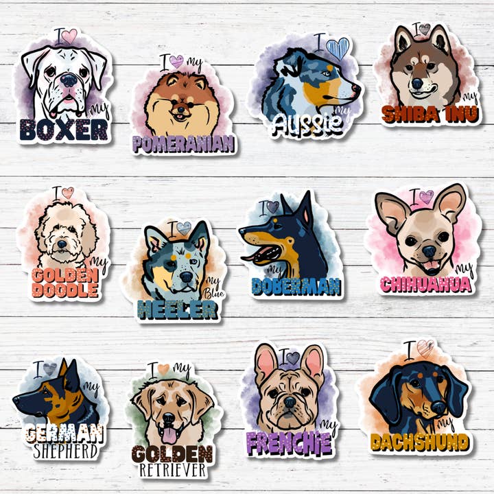Oily Graphic Creations – wholesale Klistermärke – Love My Frenchie- Hundklistermärken/Magnet