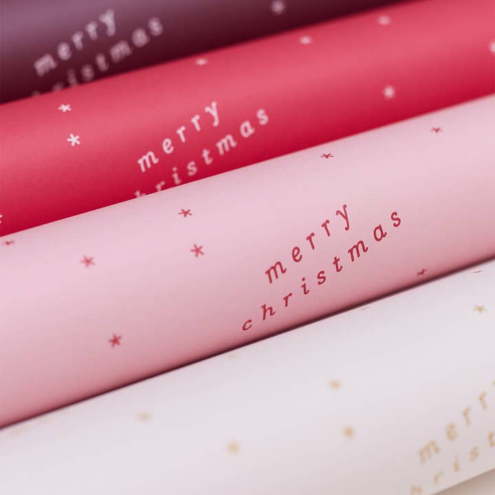 Another Loop - Wholesale Flat Wrap - Vintage Christmas Wrapping Paper Sheets | Pink Gift Wrap4