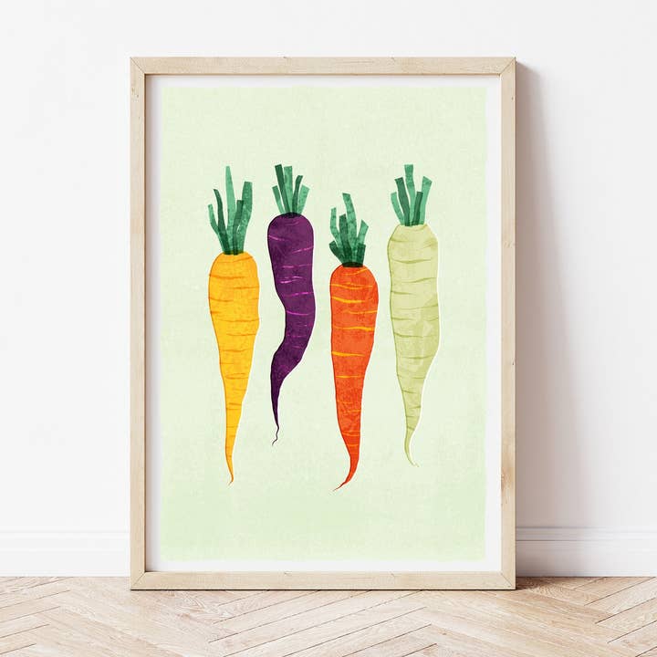 Carrot Print / A3 for wholesale by Becca Kate Prints