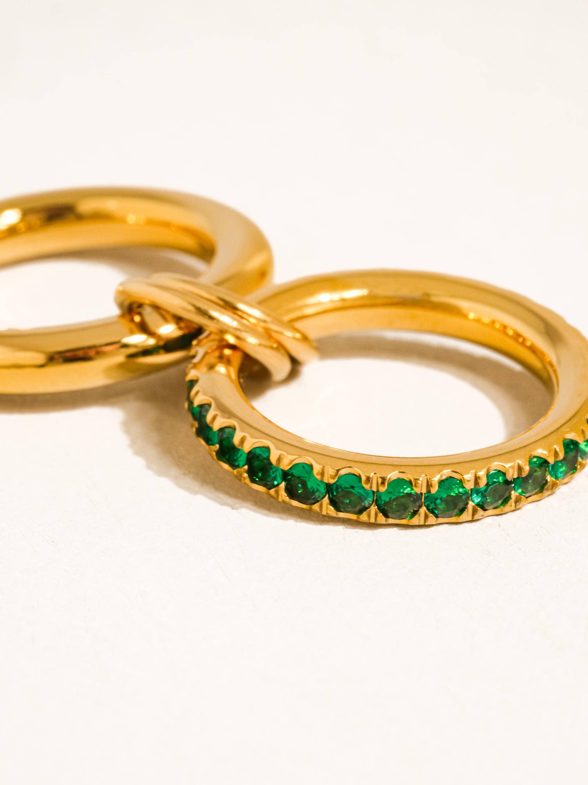 Flânerie by MAIQ - Wholesale Cocktail/Statement Ring - Justine 18K Gold Non-Tarnish CZ Double Hoop Ring2