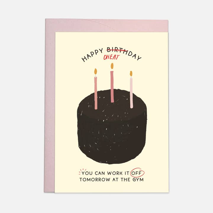 Cheat day - trending greeting card for wholesale by Kaart Blanche