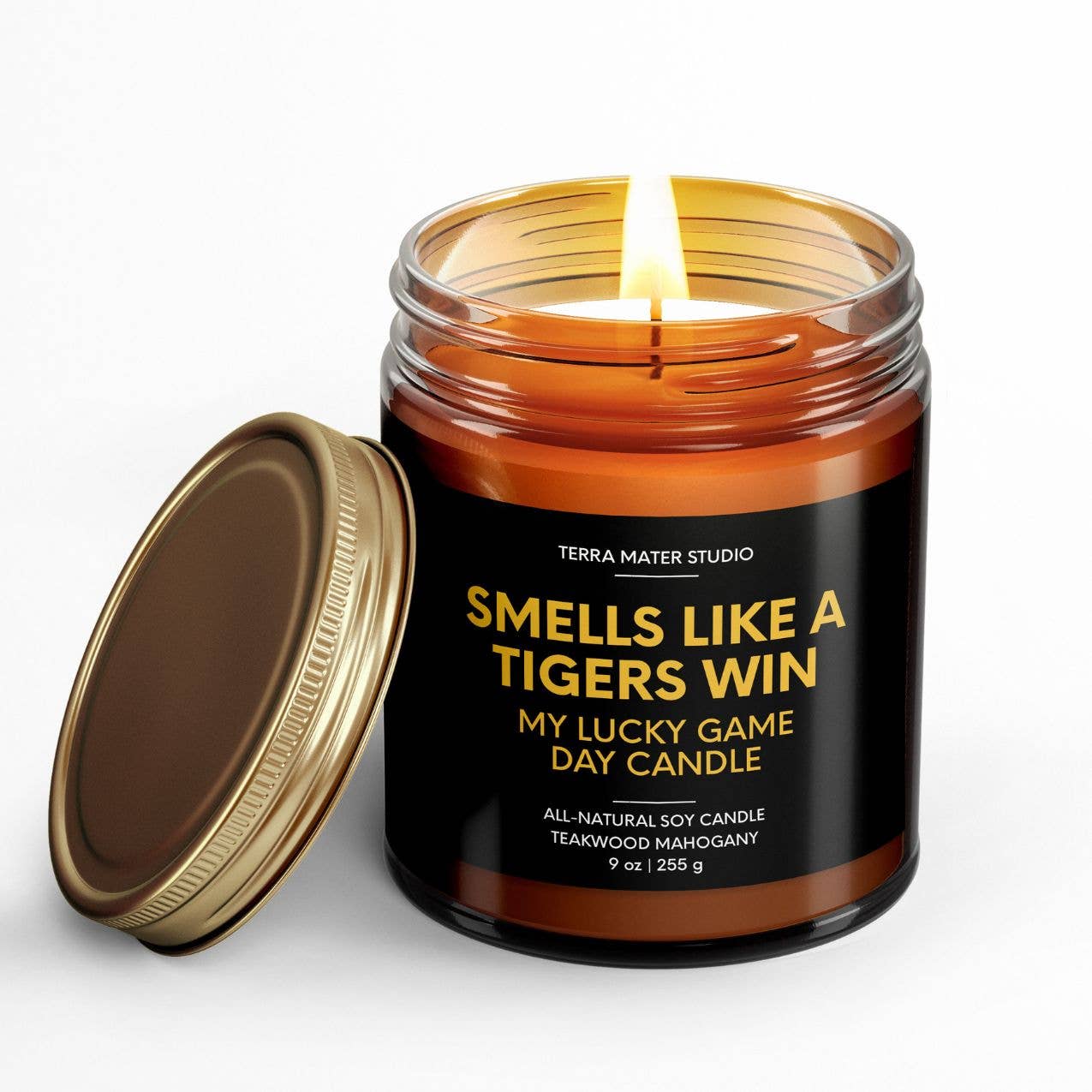Terra Mater Studio LLC - Wholesale Jar/Filled Candle - Smells Like A Tigers Win Game Day Candle | Tigers Merch2