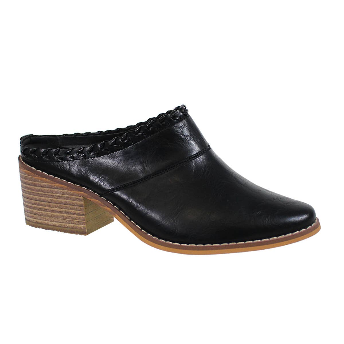 Yoki Fashion - Wholesale Mules - Women's - GLENNY Women's Whip stitch Edge Mules Western look clogs0