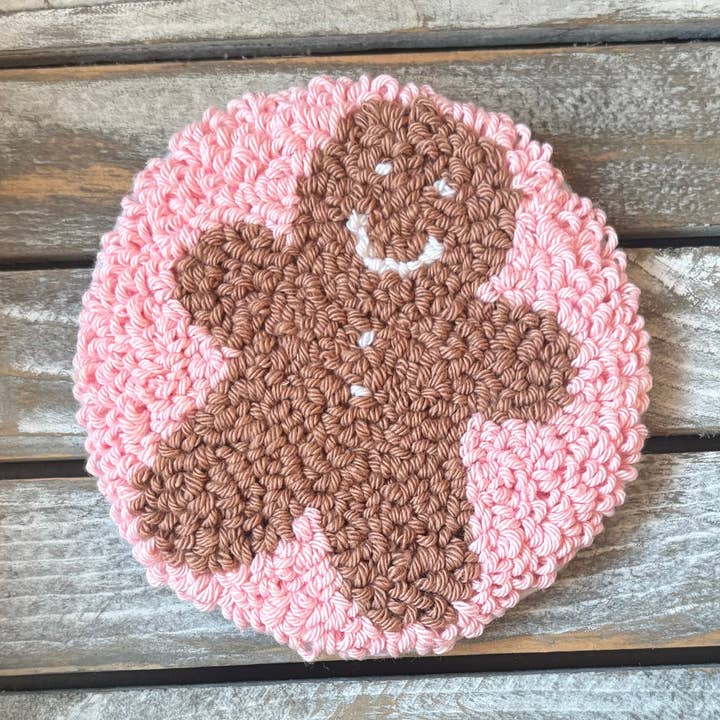 Sous-verre en pain d'épice, tapis de tasse, punch needle pour la vente par Chickadee Creations