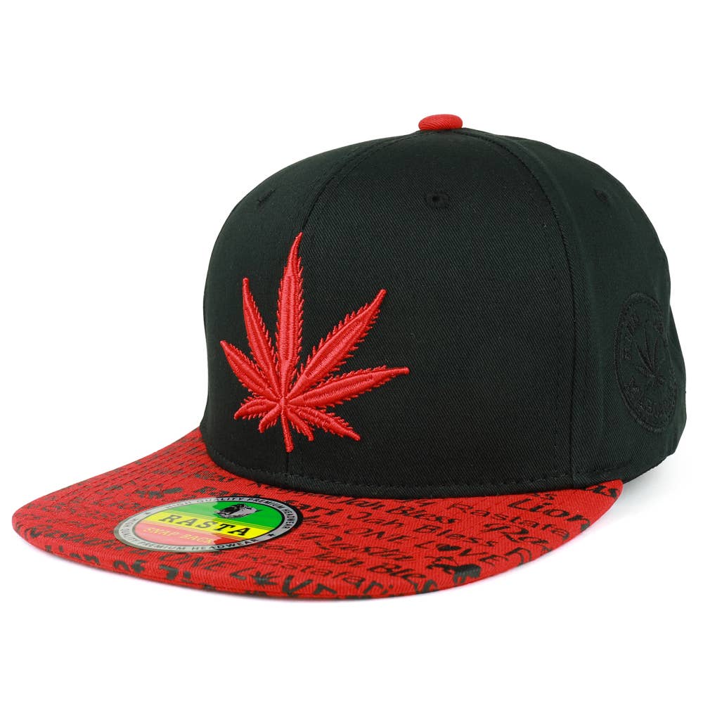 Trendy Apparel Shop – wholesale Flat-brimmed cap – Unisex – Rasta MJ Leaf Weed 3D Embroidered Flat Bill Snapback Cap12