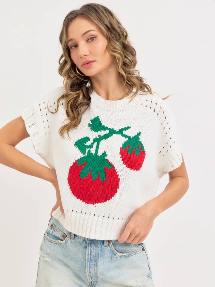 CASUAL FUN PLAYFUL GRAPHIC SWEATER KNIT TOP for wholesale by Sweet Lovely by Jen