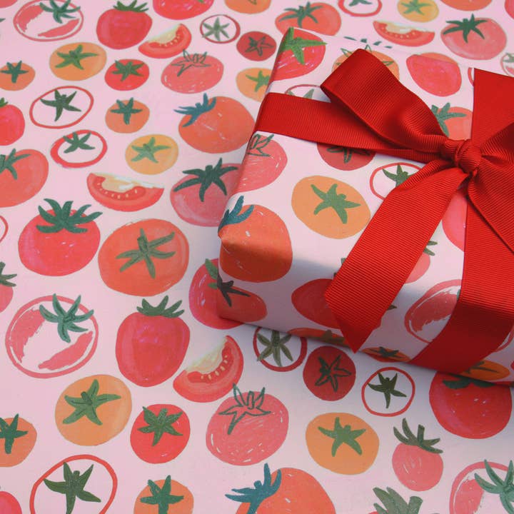 Pomodoro Tomatoes Wrapping Paper for wholesale by Laura Barnes Wholesale Ltd