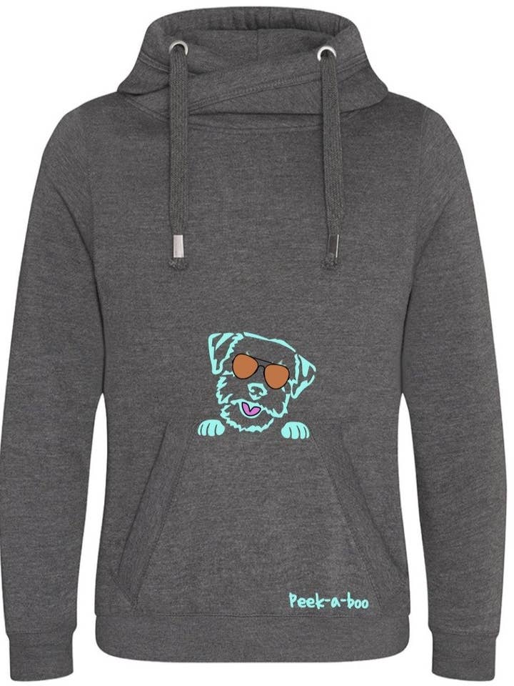 Peek-a-Boo Dog Breed Hoodie for wholesale by Pooch