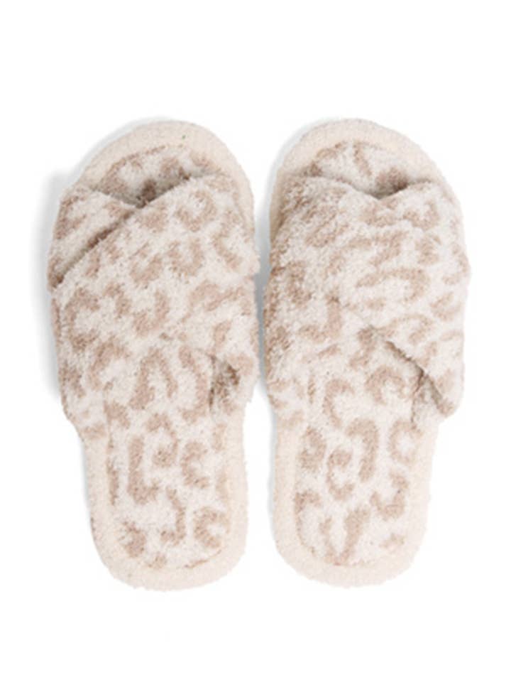 Hana - Wholesale Slippers - Women's - Leopard criss-cross slippers