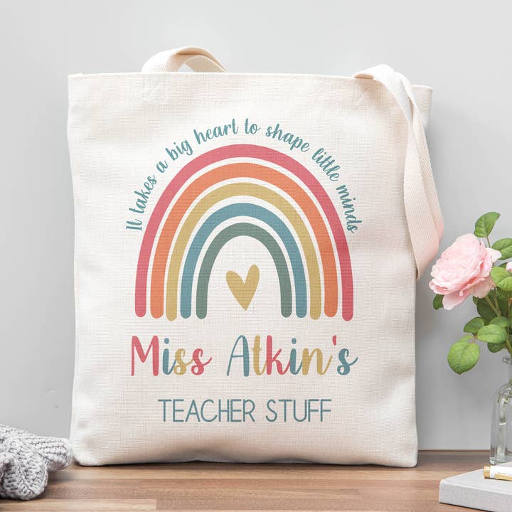 Big Heart Teacher Tote Bag for wholesale by DoodlecardsBoutique