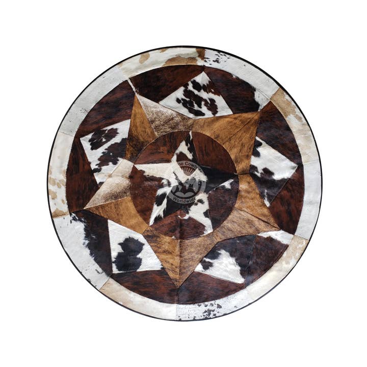 Round Cowhide Rug 60" - Multistar for wholesale by Sunshine Cowhides
