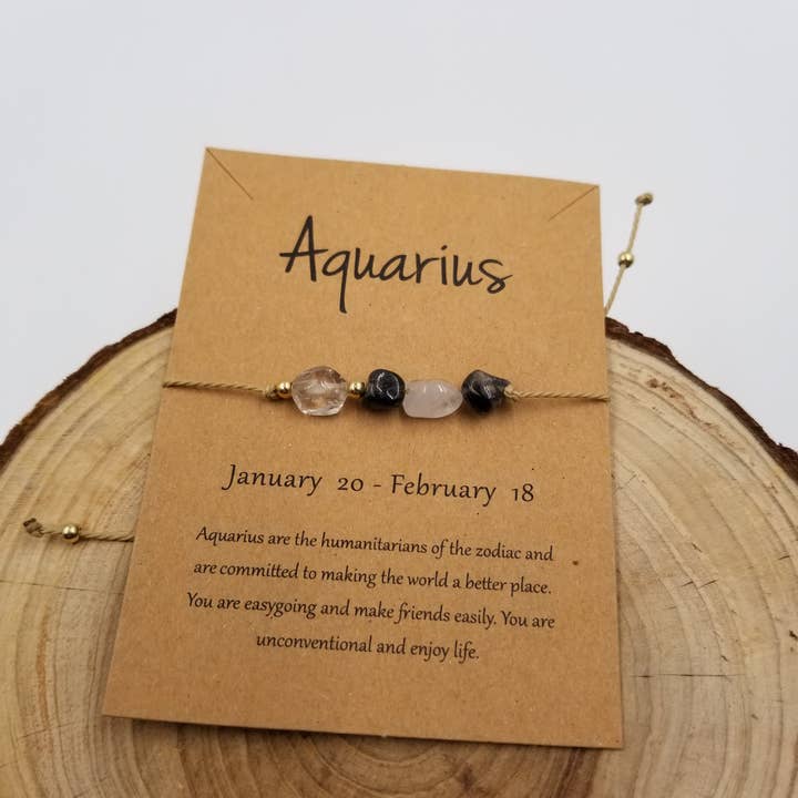 CHAKRA JEWELRY - Wholesale Beaded Bracelet - Natural Stone Handwoven Constellation Bracelet with Card