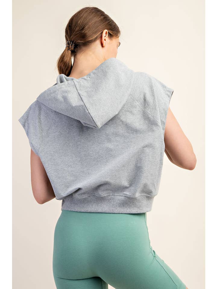 Rae Mode - Wholesale Hoodie - Women's - COTTON LYCRA SHORT SLEEVE HOODIE TOP41