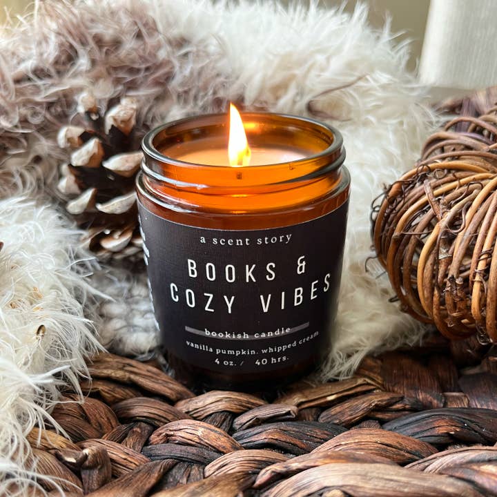 A Scent Story Candle Co - Wholesale Jar/Filled Candle - Books & Cozy Vibes - Bookish Candle | Book Themed Candle