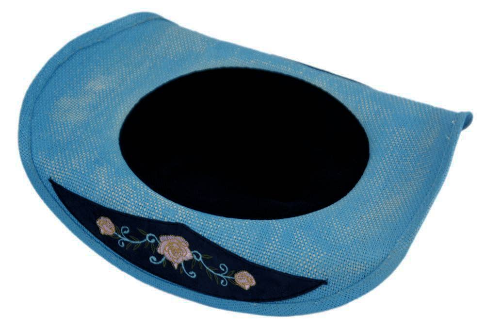 Epoch hats – Chapéu de cowboy - Mulher por atacado – Chapéu cowboy western vintage azul com faixa decorativa floral3