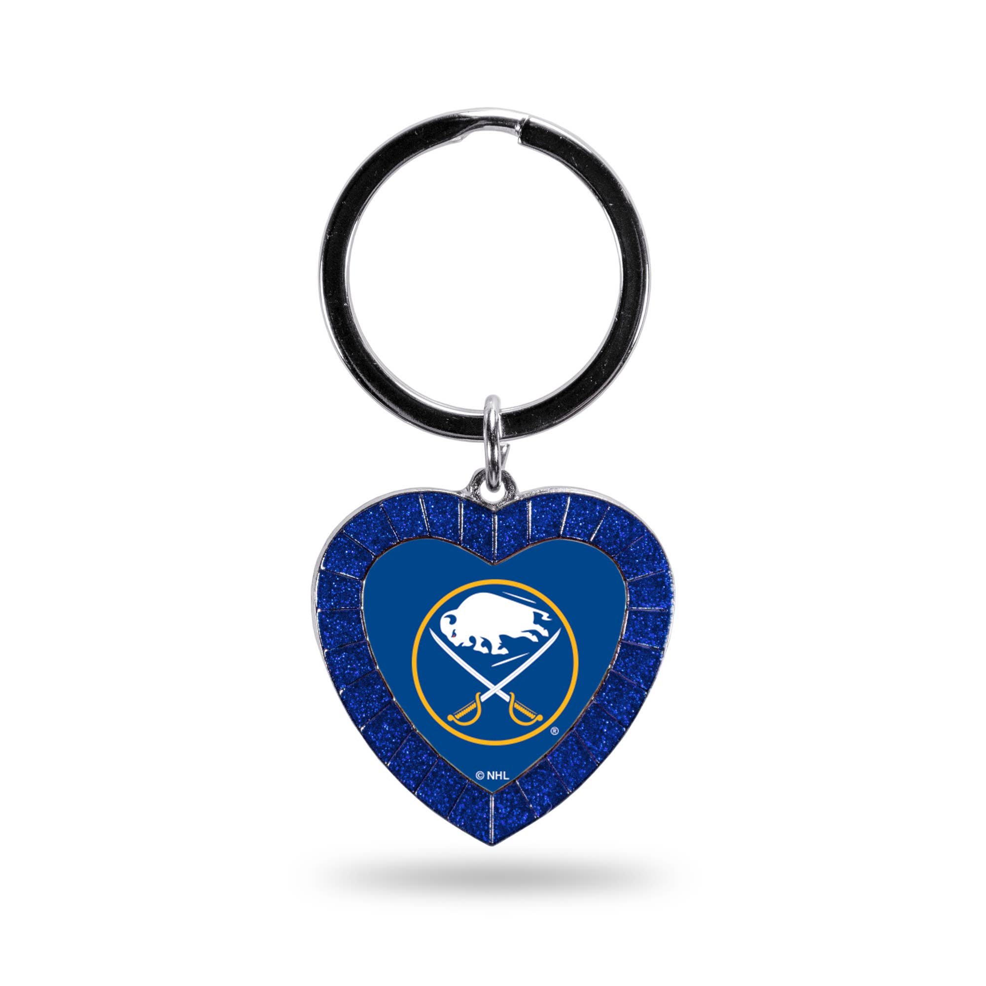 Rico Industries - Wholesale Keychain - Unisex - NHL  Buffalo Sabres Royal Colored Rhinestone Heart Keychain0