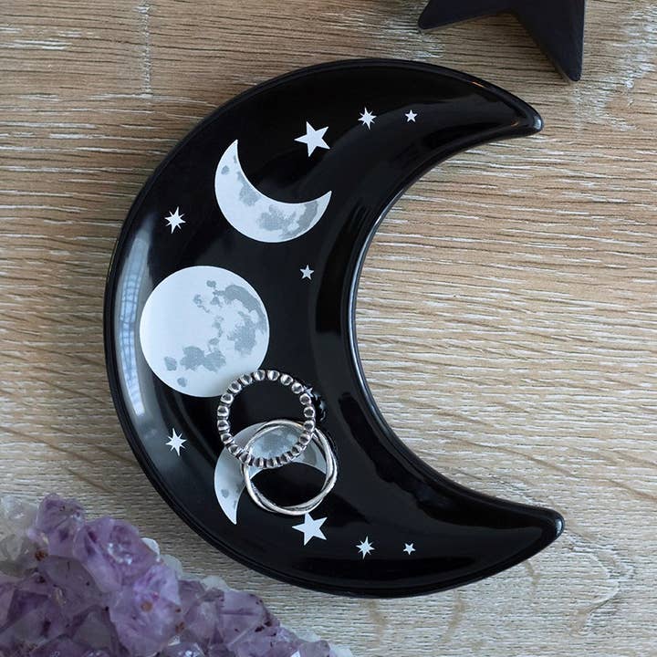 Piatto portagioie a mezzaluna con design tripla luna per la vendita all'ingrosso da parte di Something Different Wholesale