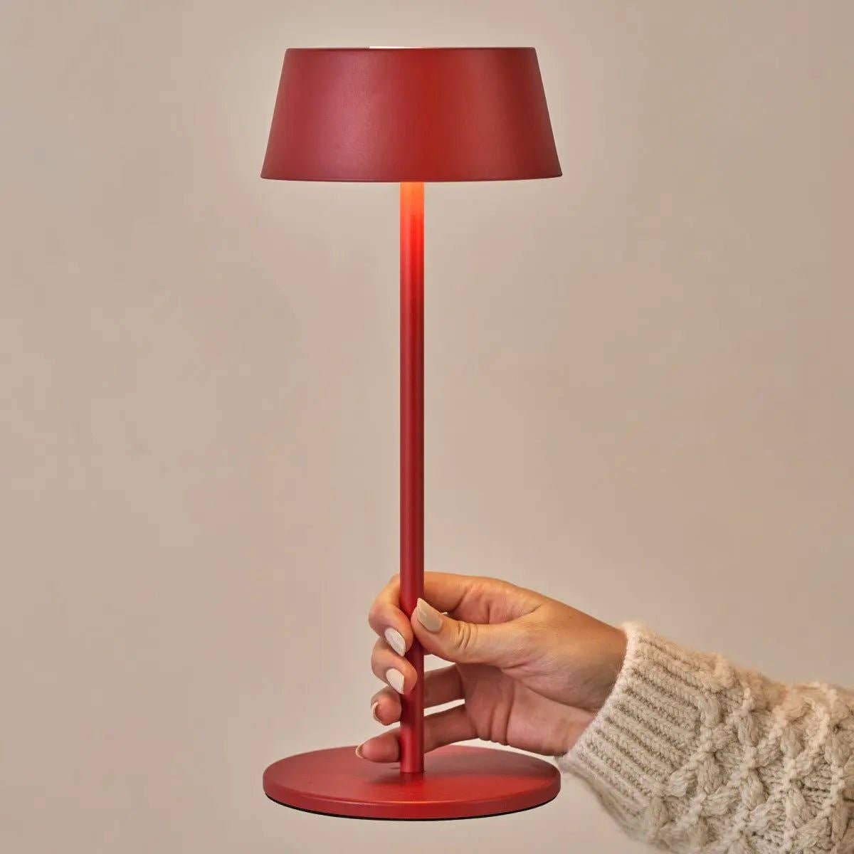 Tavellio - Wholesale Accent/Desk Lamp - Hugo Berry Red Rechargeable Iron Table Lamp | Dimmable, Stylish & Cordless1