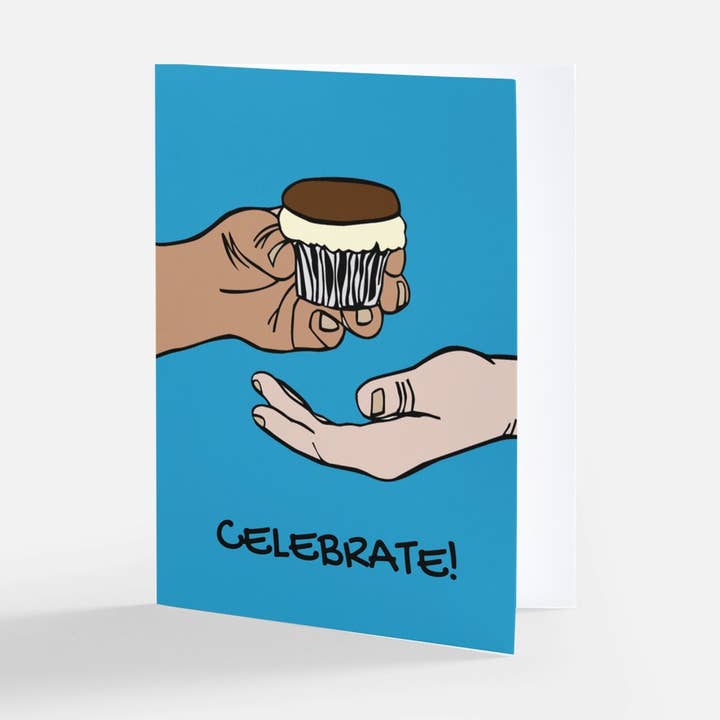 Celebration lykønskningskort - Blå for engroshandel hos Sara Delighted