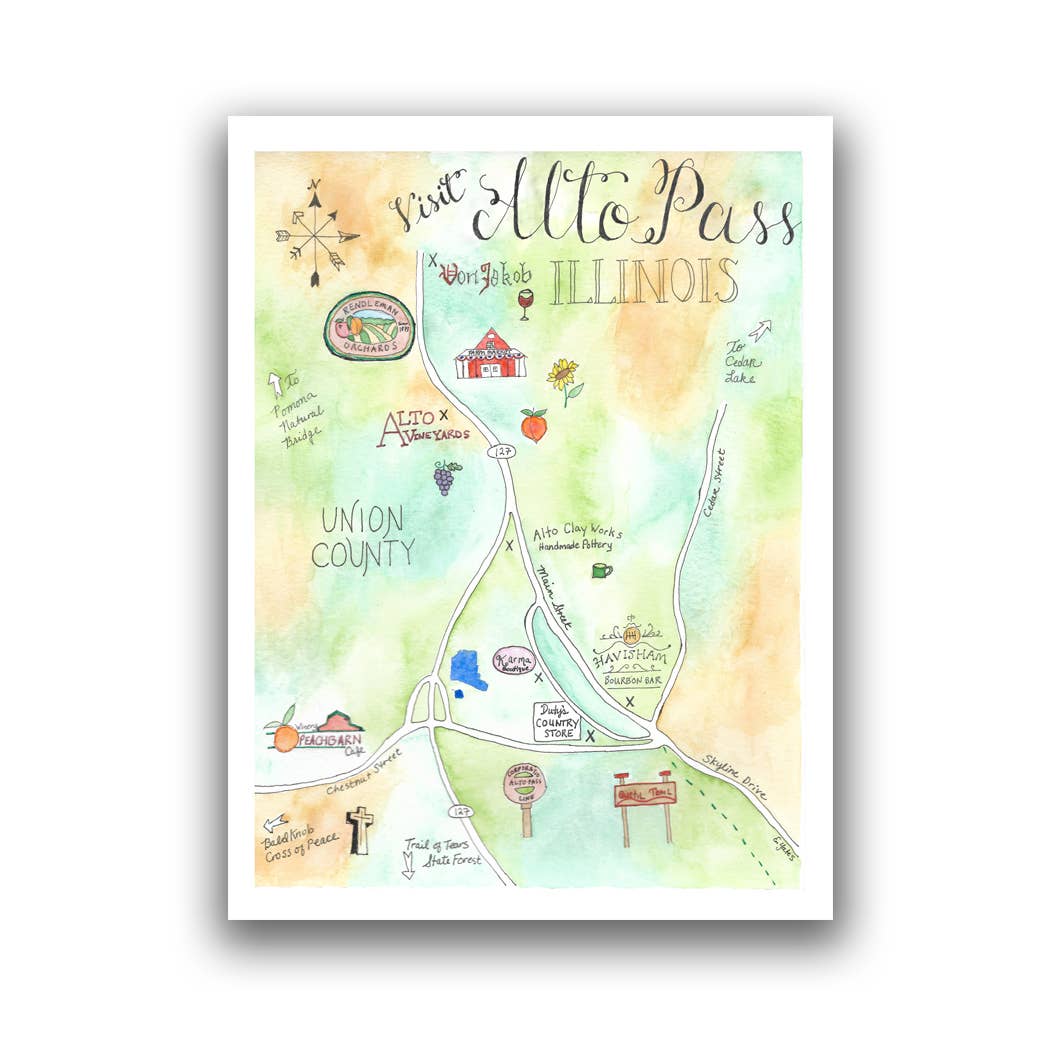Emily Drew Yates Art & Illustration - Wholesale Postcard - Postcards - Watercolor Calligraphy Maps - 31 Maps17
