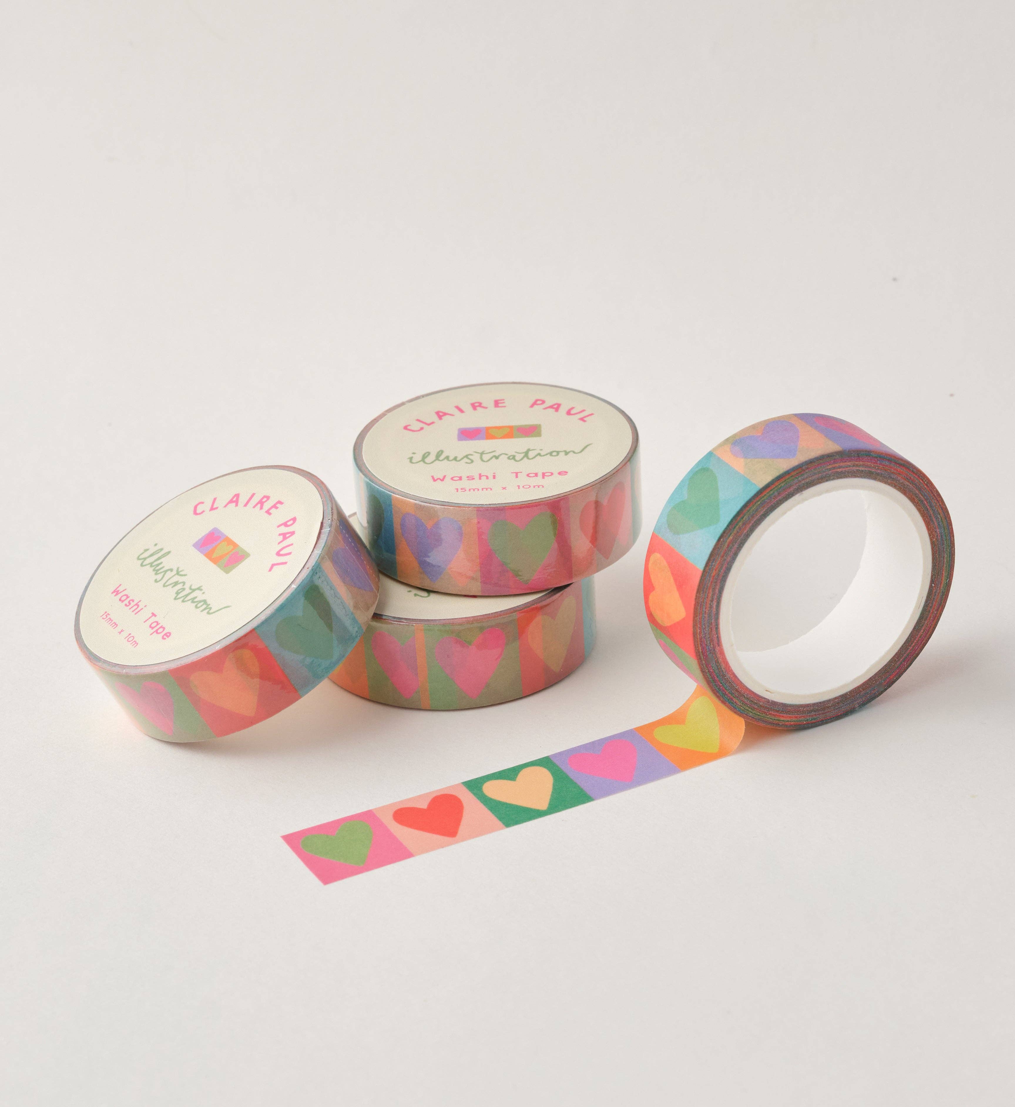Claire Paul - Wholesale Washi Tape - Rainbow Love Hearts Washi Tape1