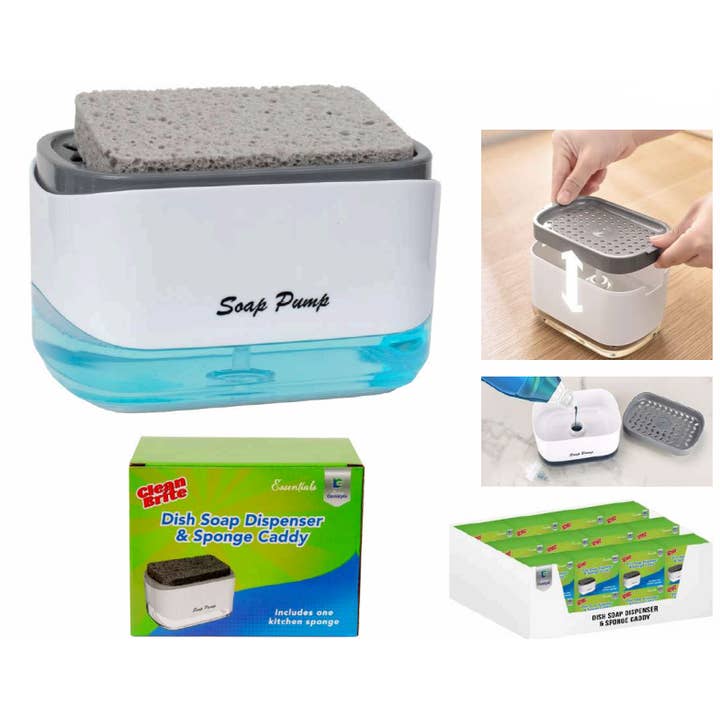 Living Concepts - Wholesale Kitchen Soap Dish - DISH SOAP DISPENSER & SPONGE CADDY 1