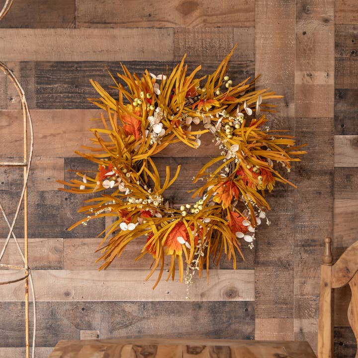 Mills Floral Company - Wholesale Wreath - Autumn Grass Wreath - 18 Inch1
