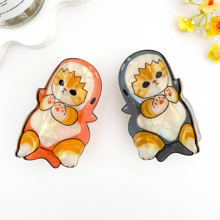 Adorable Shark Cat Acetate Hair Claw Clip β Fun & Quirky for wholesale by mildstyles