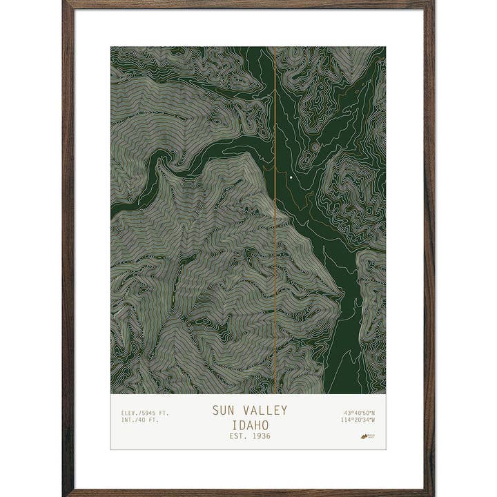 Sun Valley - Idaho Topo Series for wholesale by Muir Way