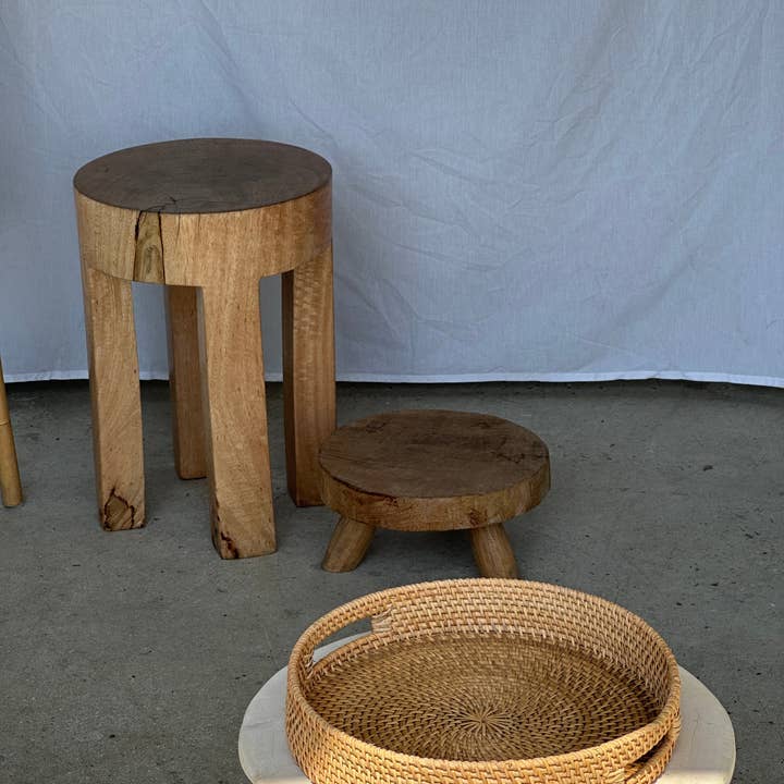 Office Objets - Wholesale Basket - Set of three handcrafted Indonesian wicker baskets in natural rattan (caramel)101