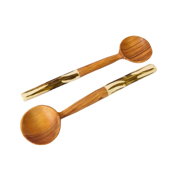 AARVEN - Venta al por mayor Cuchara de cocina - Cuchara de azúcar con mango de madera de olivo5