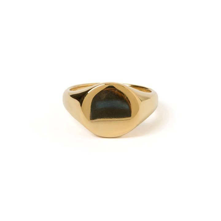 Miro Gold Signet Ring for wholesale by Arms Of Eve