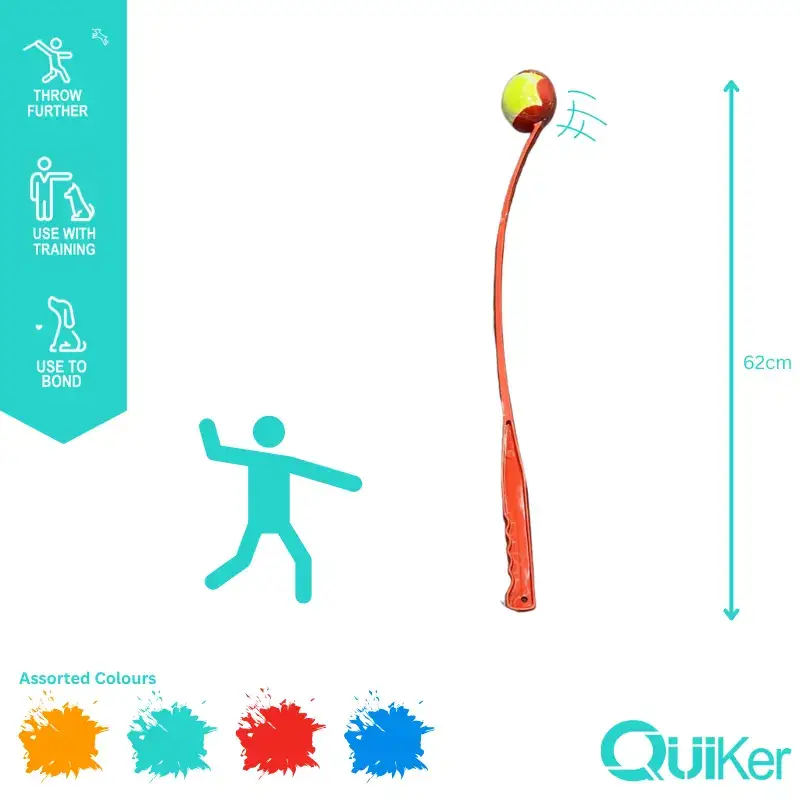 Quiker Pet Products – wholesale Pet fetch ball – Dog – Large 62cm Dog Ball Launcher Dog Toy - 100 Pack Bulk Outer 3