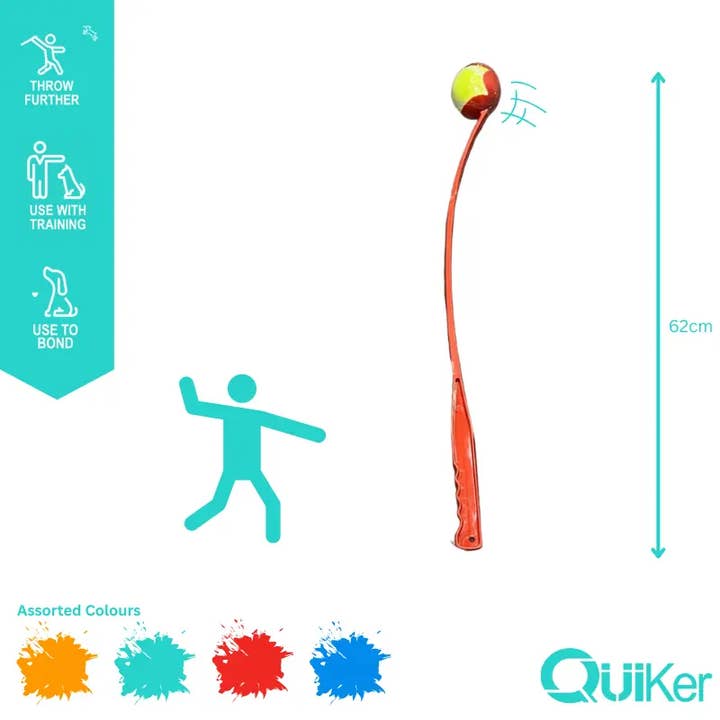 Quiker Pet Products – wholesale Pet fetch ball – Dog – Large 62cm Dog Ball Launcher Dog Toy - 100 Pack Bulk Outer 3